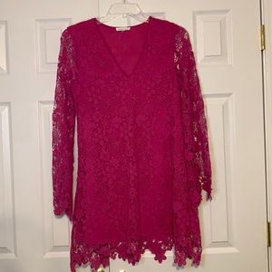 Sugar lips magenta lace dress size Medium
